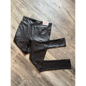 Serra Leggings Womens Large Black Faux Leather Skinny Tummy Control NWT #142